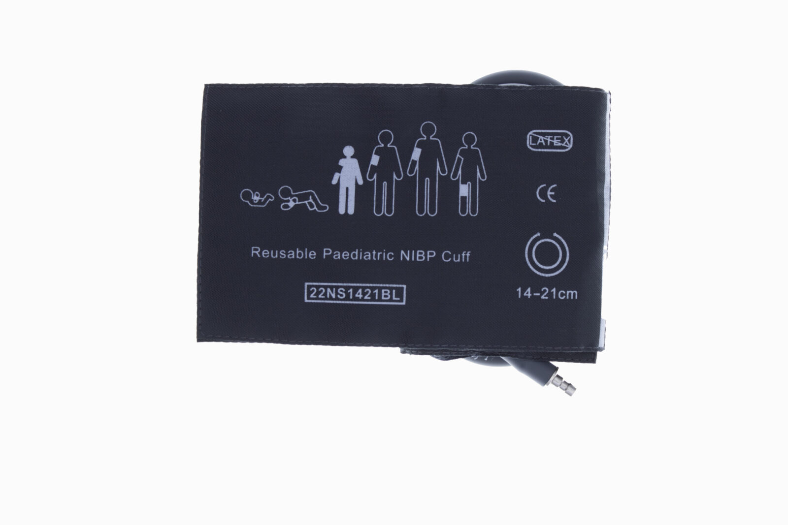 Reusable NIBP Single Hose Cuff Paediatric 14 cm to 21 cm Grey - Image 2