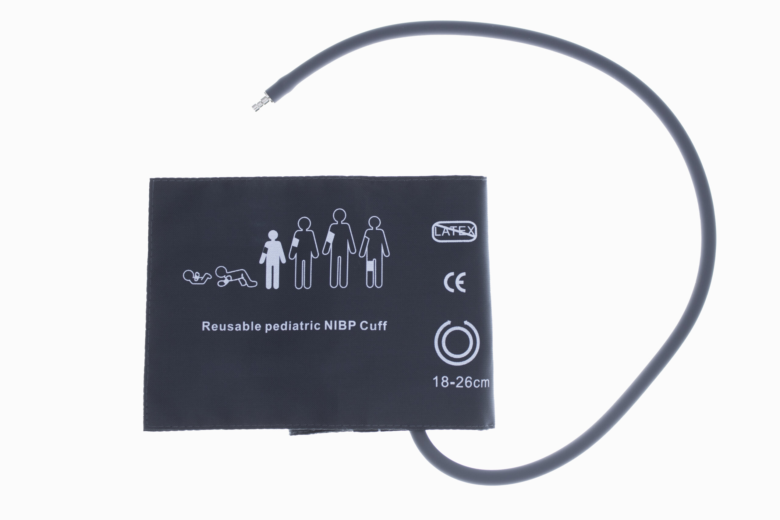 Reusable NIBP Single Hose Cuff Paediatric 18cm to 26 cm Grey