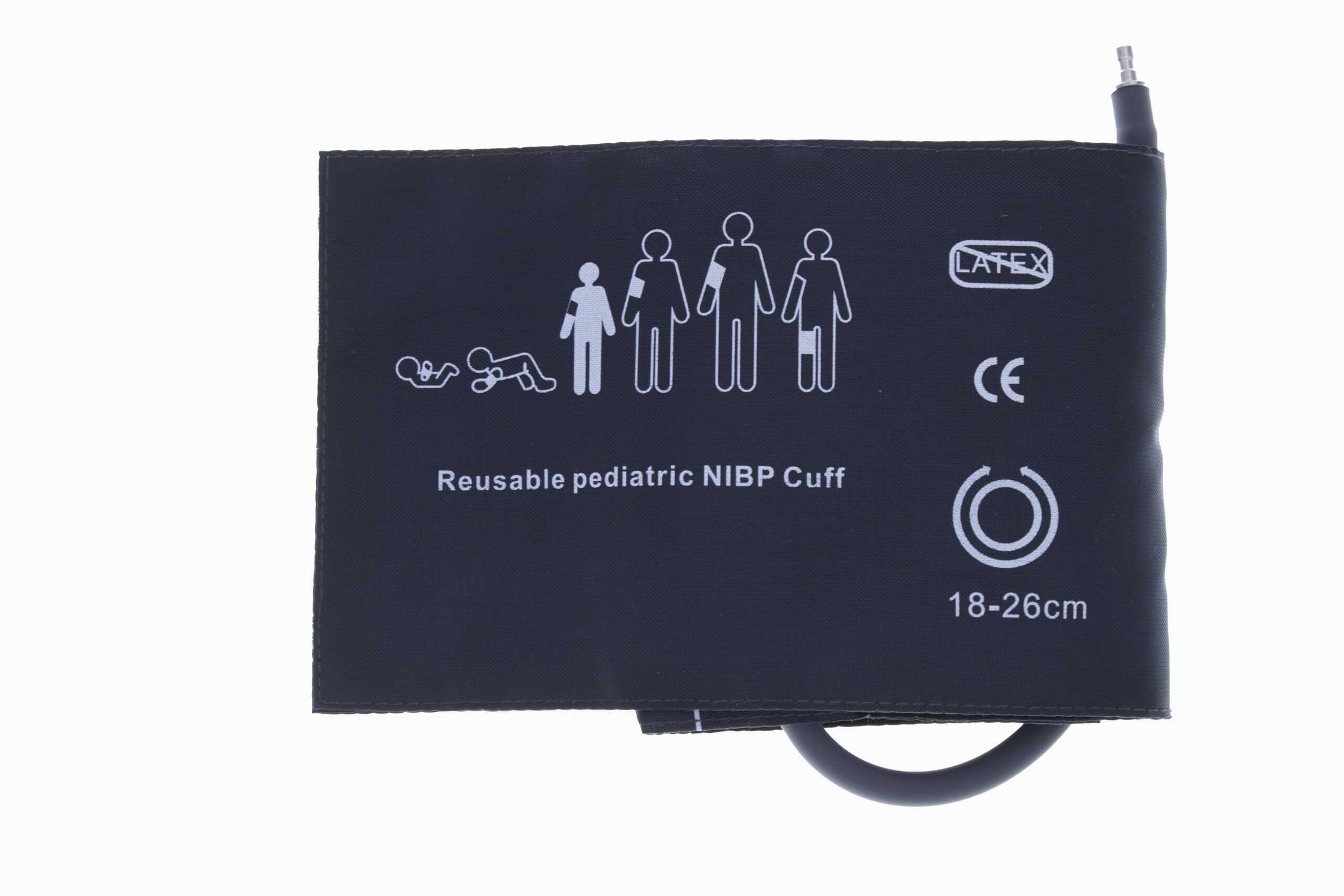 Reusable NIBP Single Hose Cuff Paediatric 18cm to 26 cm Grey - Image 2