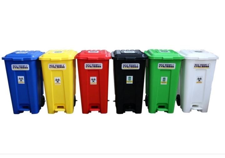 80 L Central Wheeled Dustbin With Pedal